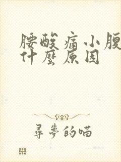 腰酸痛小腹胀痛什么原因