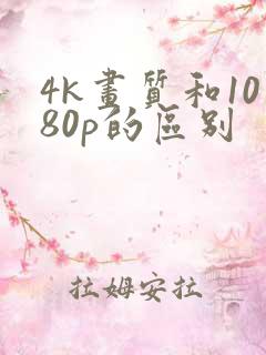 4k画质和1080p的区别