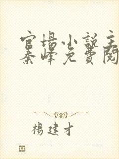 官场小说主人公秦峰免费阅读全文下载