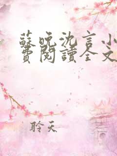 苏晚沈言小说免费阅读全文无弹窗