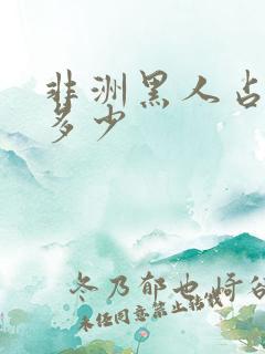 非洲黑人占比是多少