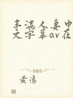 丰满人妻中出中文字幕av在线