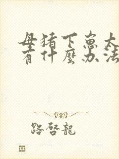 母猪下崽太慢了有什么办法