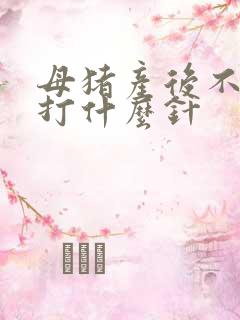 母猪产后不吃料打什么针