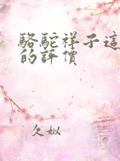 骆驼祥子这本书的评价