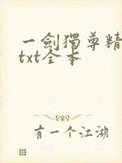 一剑独尊精校版txt全本