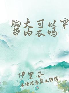 胸大可以穿无肩带内衣吗