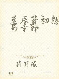 叶辰萧初然大结局章节