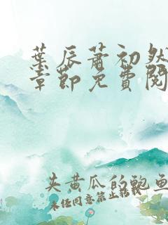 叶辰萧初然全集章节免费阅读无弹窗小说