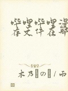 哔哩哔哩漫画缓存文件在哪里