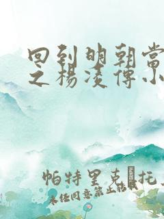 回到明朝当王爷之杨凌传小说