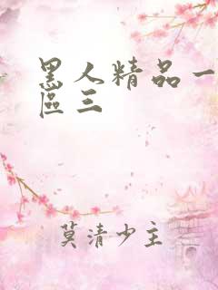 黑人精品一区二区三