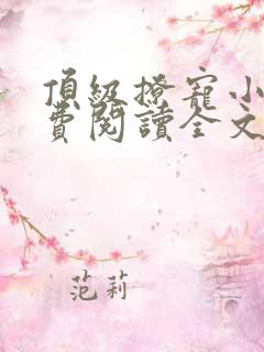 顶级撩宠小说免费阅读全文