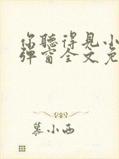 你听得见小说无弹窗全文免费阅读