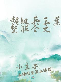 超级兵王叶谦完整版全文