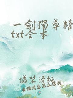一剑独尊精校版txt全本