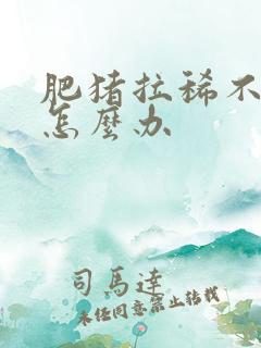 肥猪拉稀不吃食怎么办