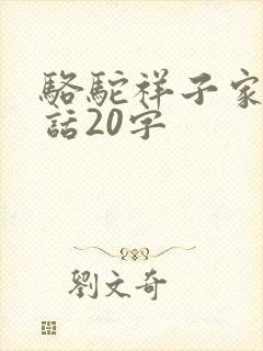 骆驼祥子家长的话20字