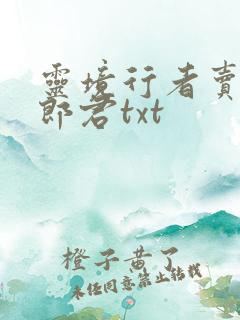 灵境行者卖报小郎君txt