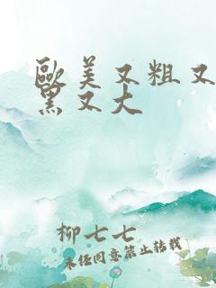 欧美又粗又长又黑又大