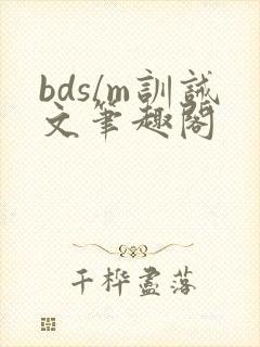 bds/m训诫文笔趣阁