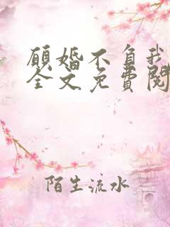 愿婚不负我情深全文免费阅读