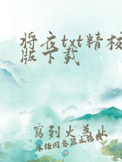 将夜txt精校版下载