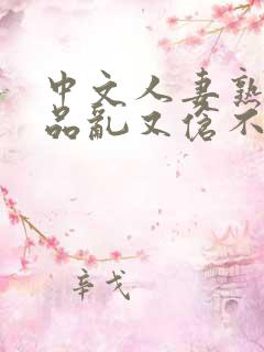 中文人妻熟妇精品乱又伧不卡