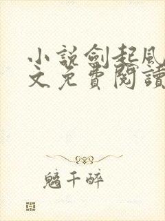 小说剑起风云全文免费阅读