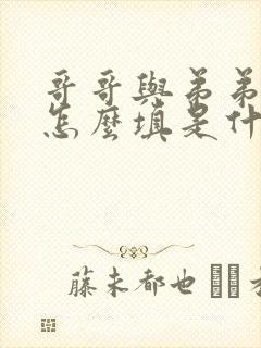 哥哥与弟弟关系怎么填是什么关系