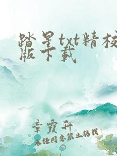 踏星txt精校版下载