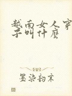 越南女人穿的裙子叫什么