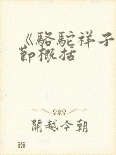 《骆驼祥子》章节概括