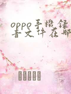 oppo手机录音文件在哪里找到