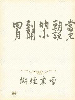 回到明朝当王爷月关小说免费阅读全文无删减