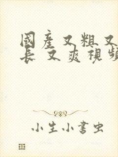 国产又粗又硬又长 又爽视频