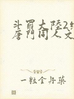 斗罗大陆2绝世唐门同人文
