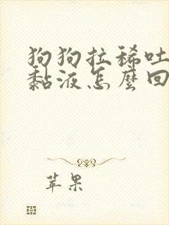 狗狗拉稀吐白沫黏液怎么回事