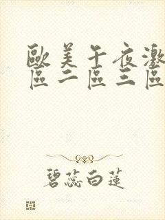 欧美午夜激情一区二区三区