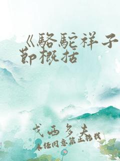 《骆驼祥子》章节概括
