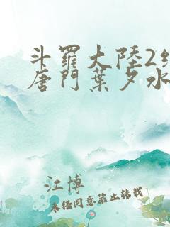 斗罗大陆2绝世唐门叶夕水