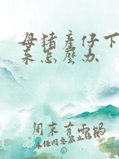 母猪产仔下不出来怎么办