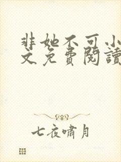 非她不可小说全文免费阅读无弹窗