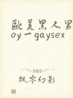 欧美黑人男同boy一gaysex