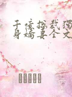 千亿总裁独宠替身娇妻全文阅读小说