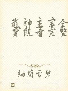 武神主宰全集免费观看完整版不卡