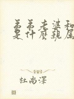 弟弟老婆和姐姐是什么亲属关系