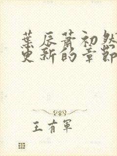 叶辰萧初然刚刚更新的章节