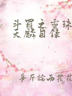 斗罗之灵珠神剑天麟目录