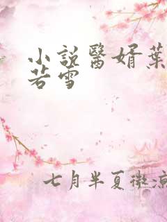 小说医婿叶凡唐若雪